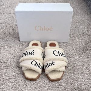 Chloe Shearling Woody Slides